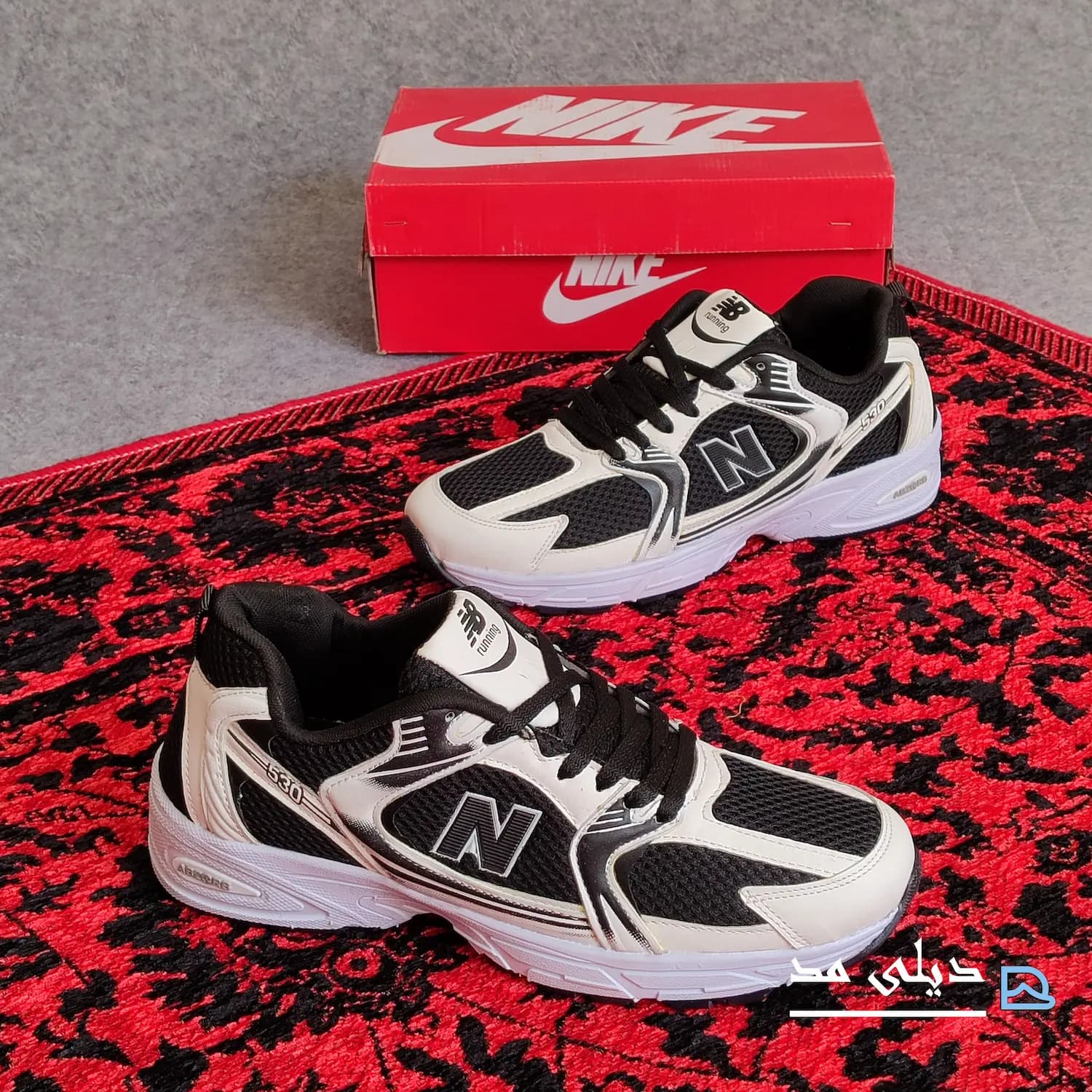 کتانی مردانه نیوبالانس 530 سفید مشکی | New balance 530 — تصویر ۵