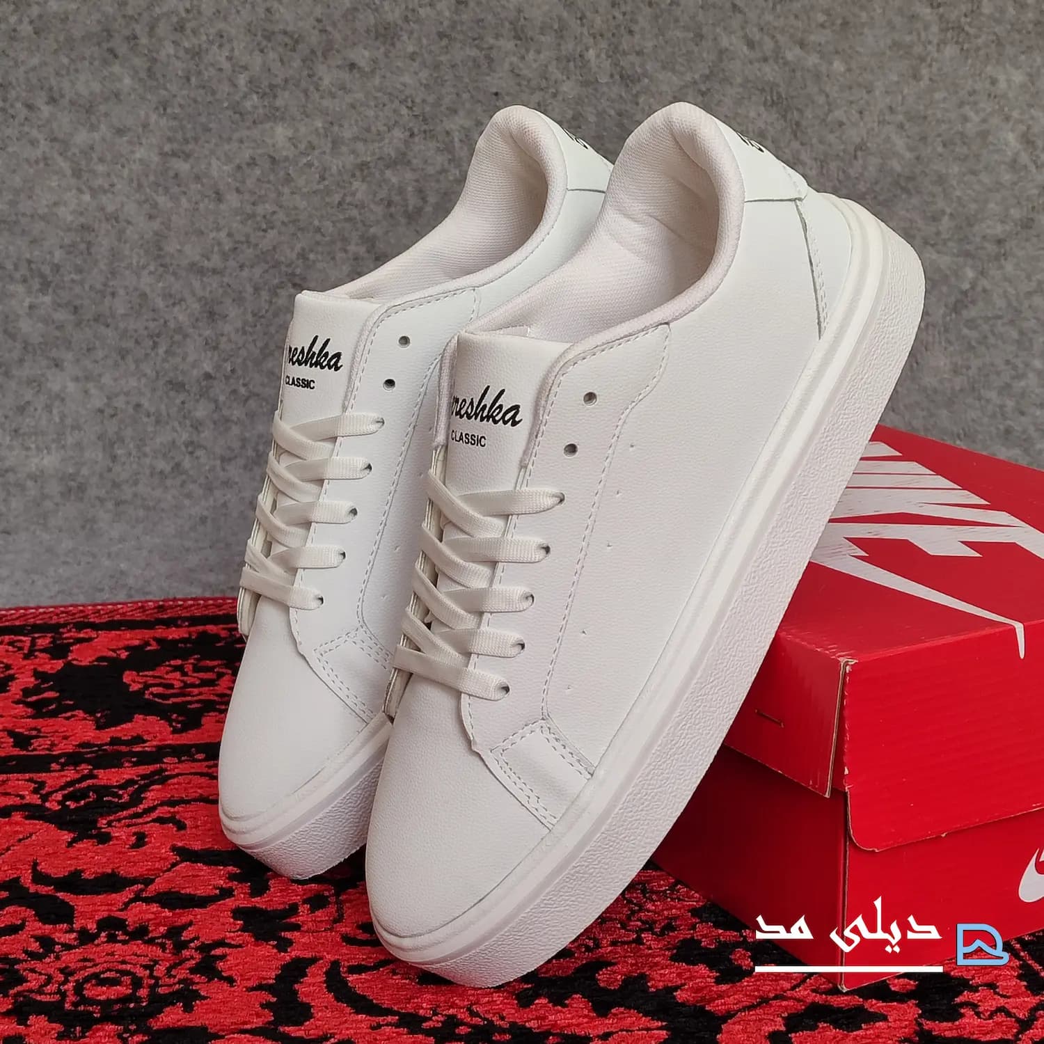 کتانی مردانه ونس برشکا سفید سفید | vans bershka
