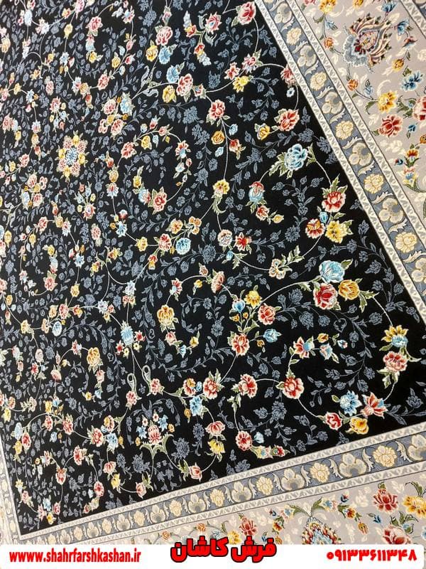 فرش افشان سرمه ای 700 شانه تراکم 2550 مدل زیبا — تصویر ۳