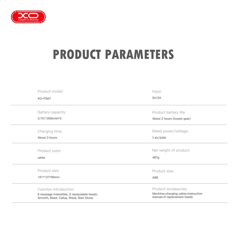 ماساژور تفنگی ایکس او مدل XO FG07 — تصویر ۷