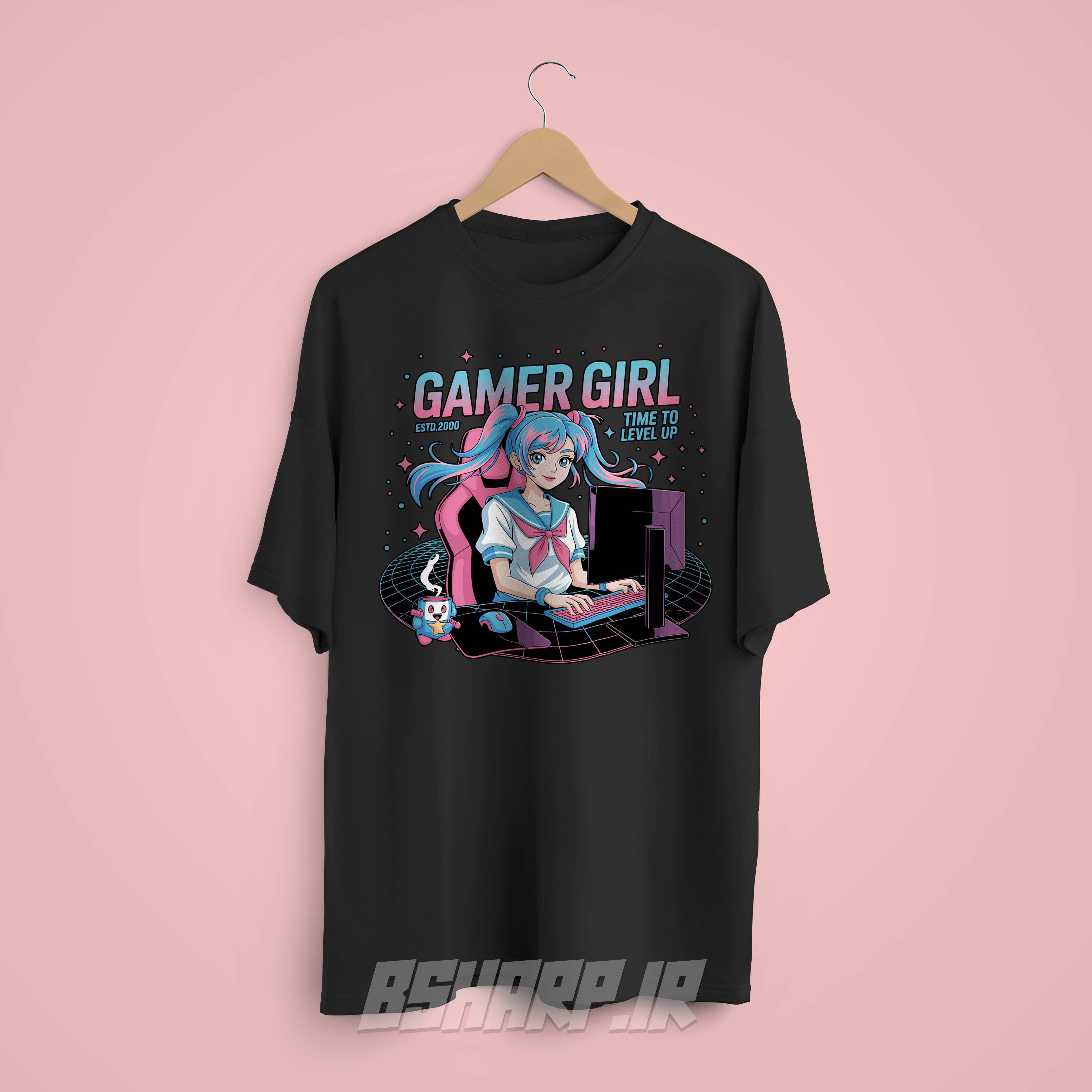 تیشرت Gamer طرح دختر گیمر — تصویر ۹