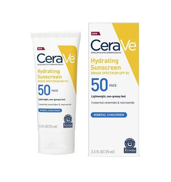 ضد آفتاب بدون رنگ سراوی SPF 50 مدل Hydrating Mineral حجم 75ml — تصویر ۲