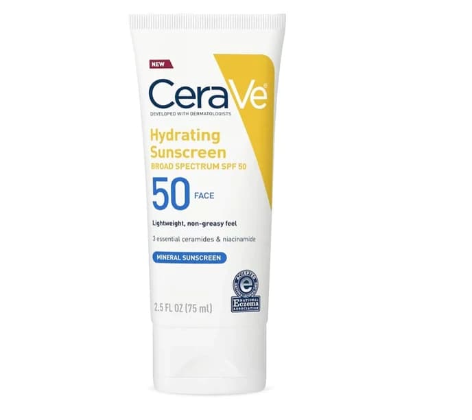 ضد آفتاب بدون رنگ سراوی SPF 50 مدل Hydrating Mineral حجم 75ml — تصویر ۳