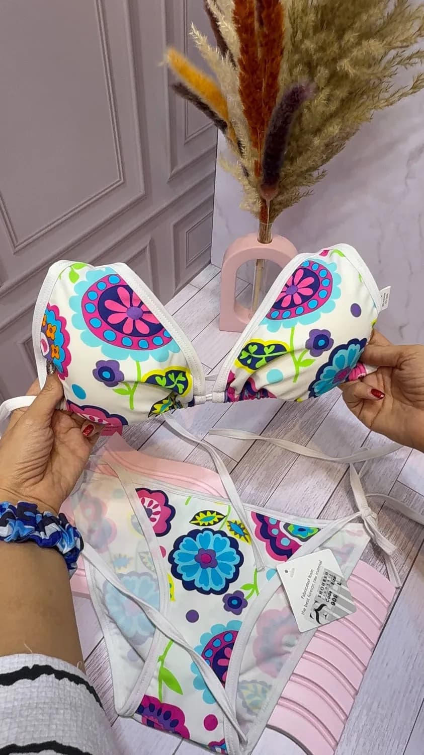 مایو بیکینی دو تیکه گره ای زنانه و دخترانهbikini