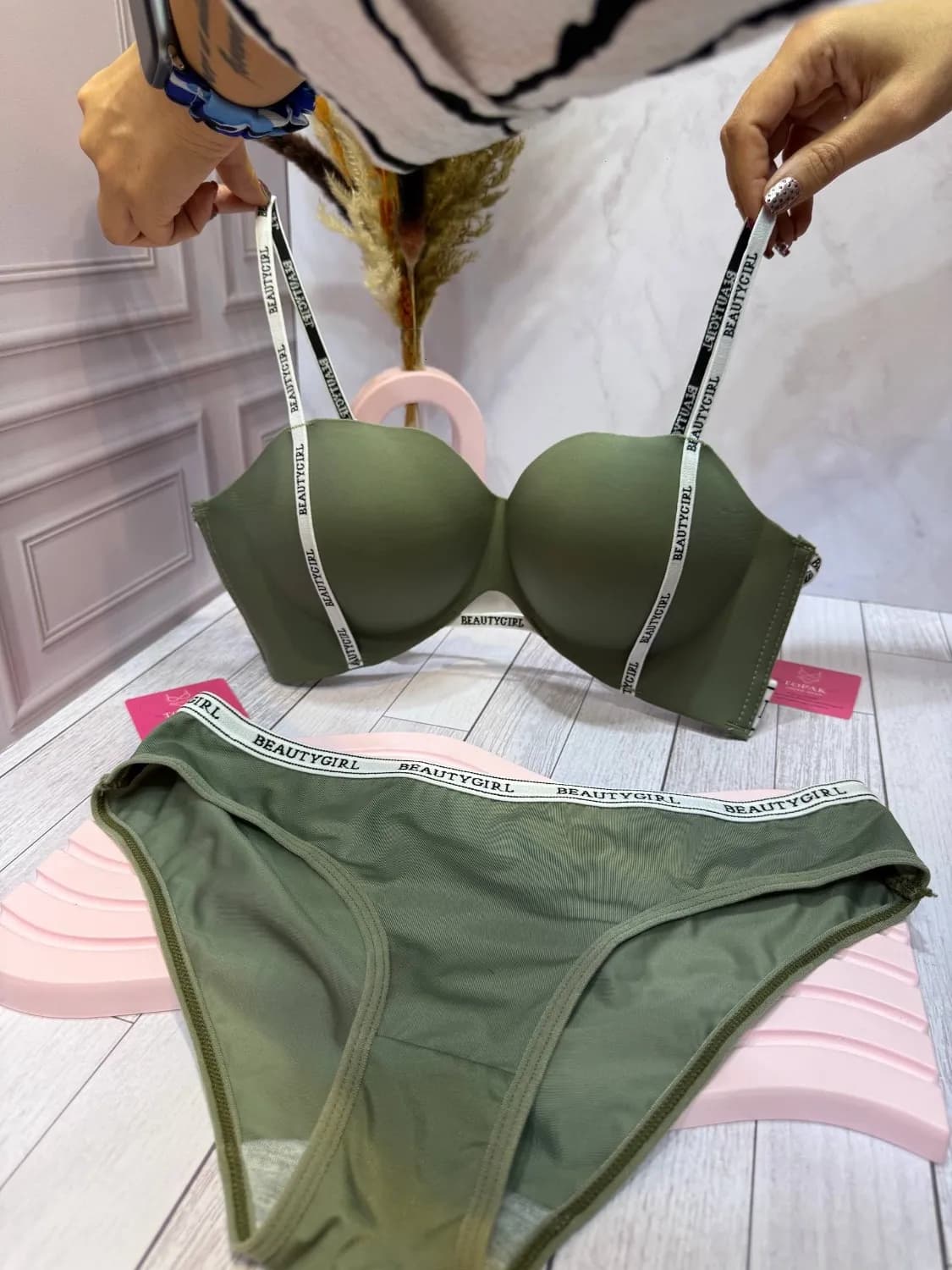 ست شورت و سوتین اسفنجی لیزری جک‌دار بدون فنر Beauty Girl — تصویر ۸