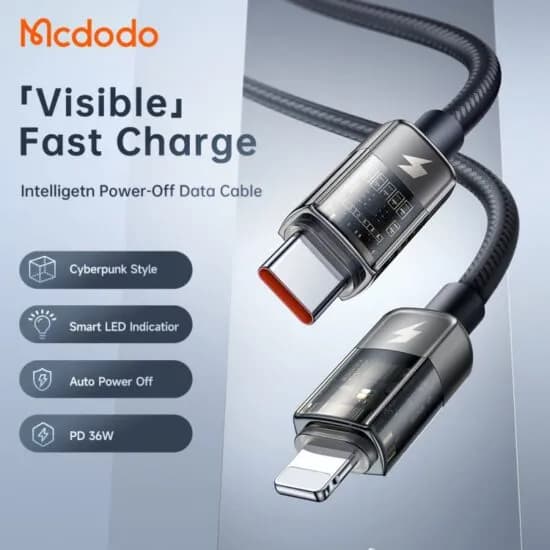 کابل لایتنینگ به Type C مک دودو Mcdodo CA-3160 طول 1.2 متر توان 36 وات — تصویر ۷