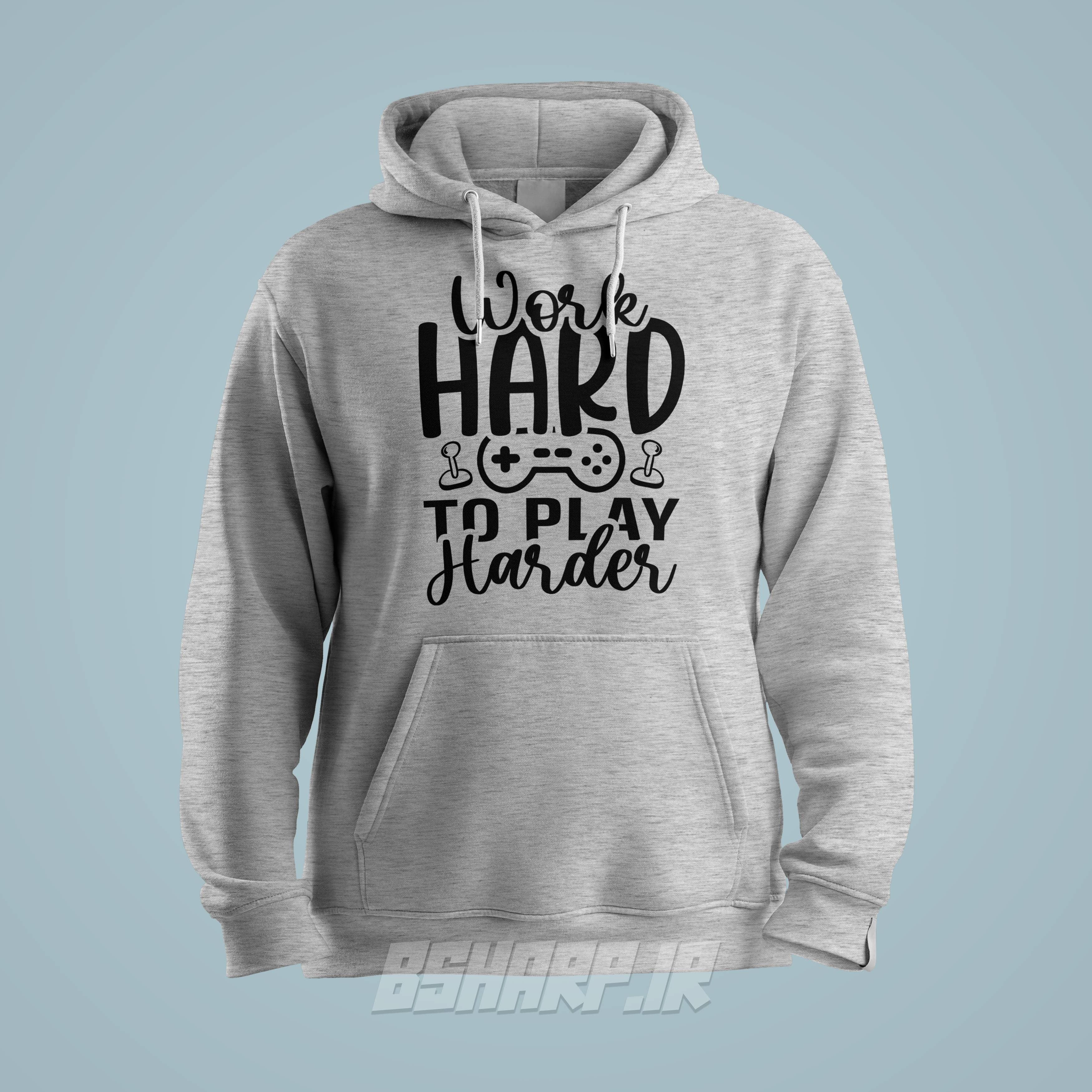هودی Gamer طرح Work Hard Play Harder — تصویر ۴
