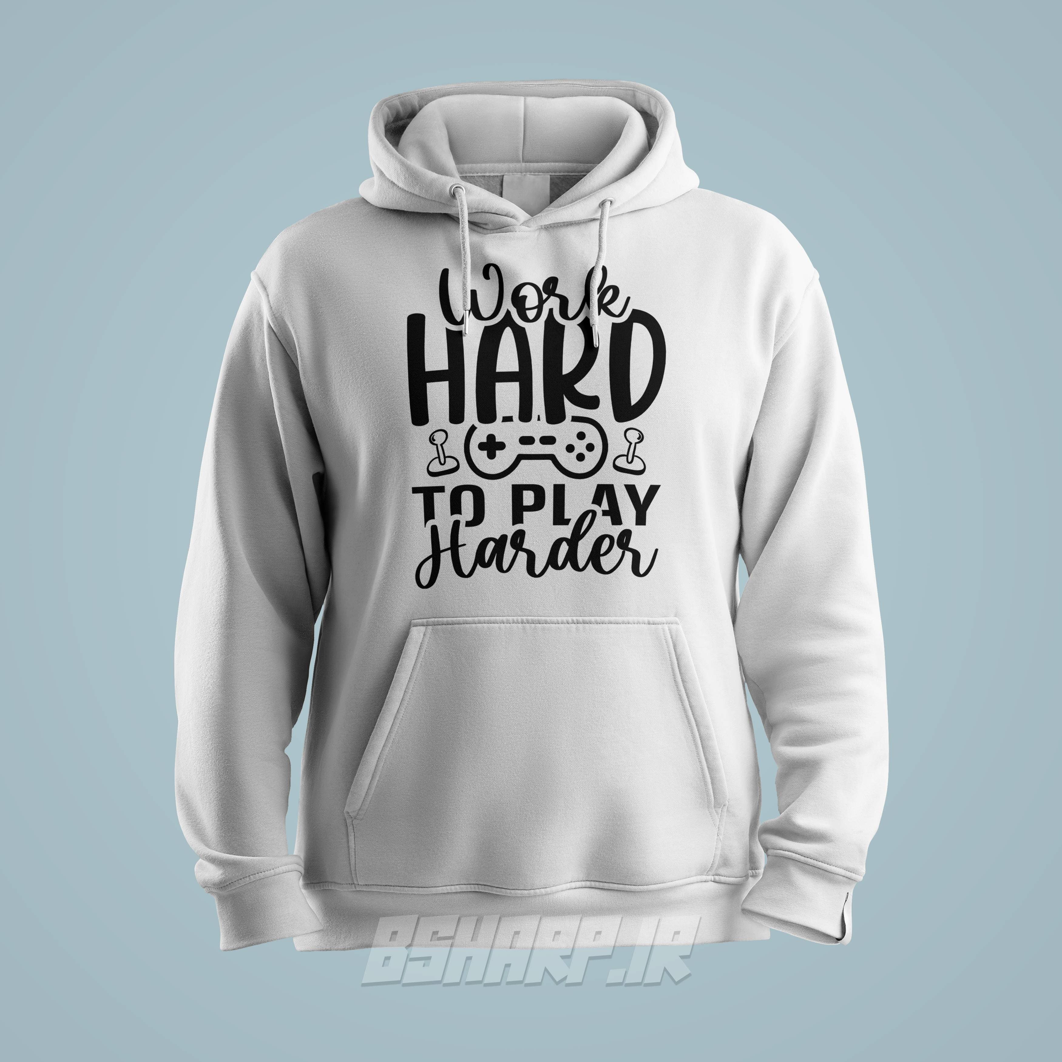 هودی Gamer طرح Work Hard Play Harder — تصویر ۳