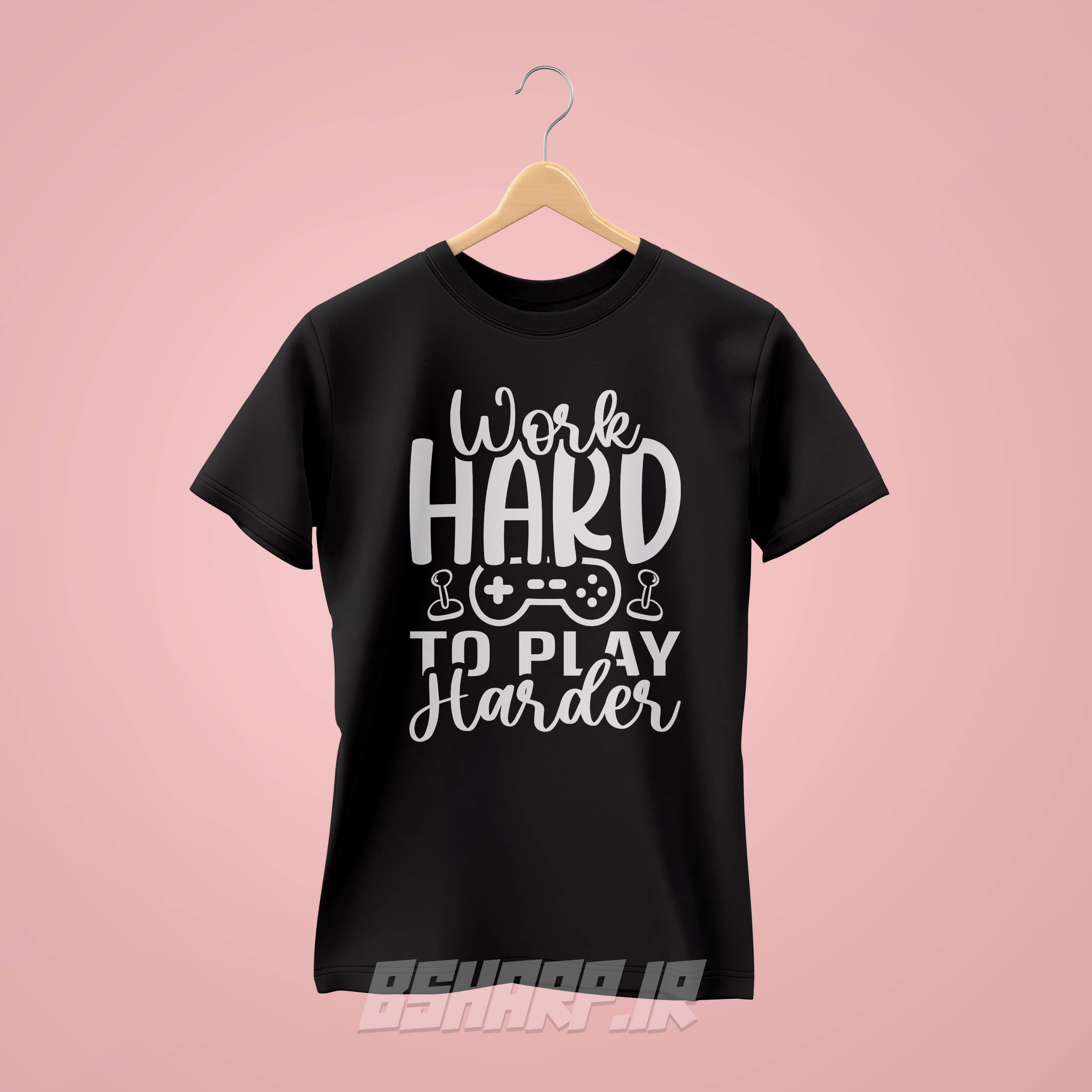 تیشرت Gamer طرح Work Hard Play Harder — تصویر ۲