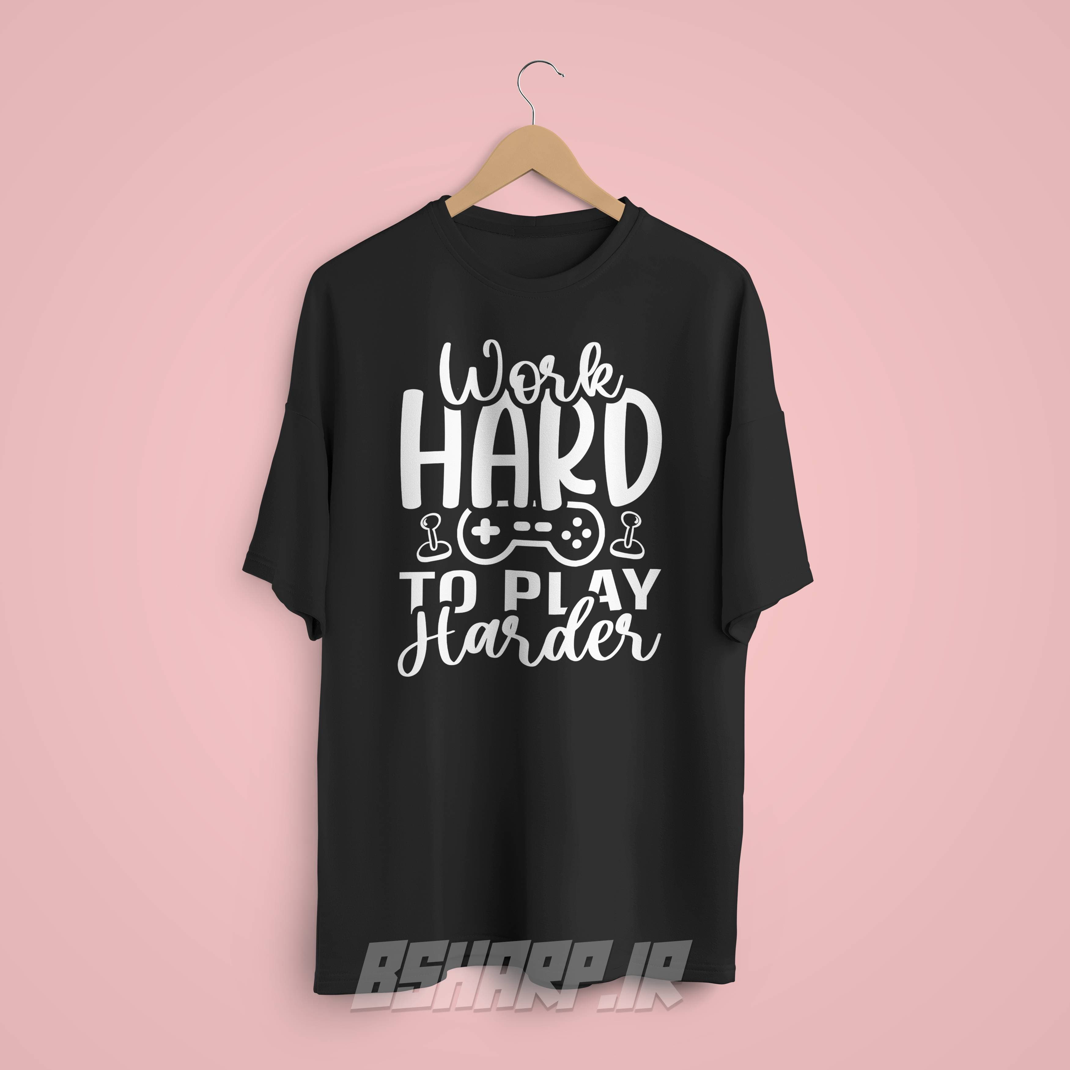 تیشرت Gamer طرح Work Hard Play Harder — تصویر ۹