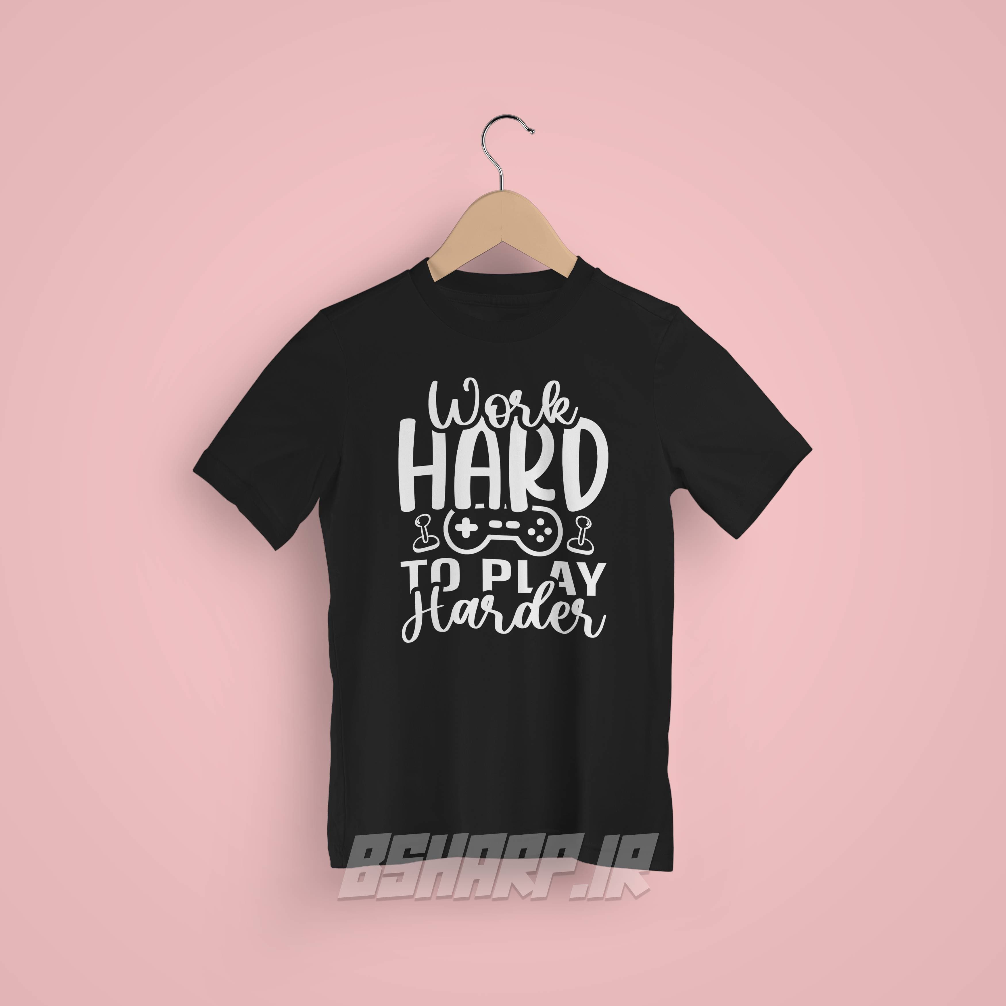 تیشرت Gamer طرح Work Hard Play Harder — تصویر ۷