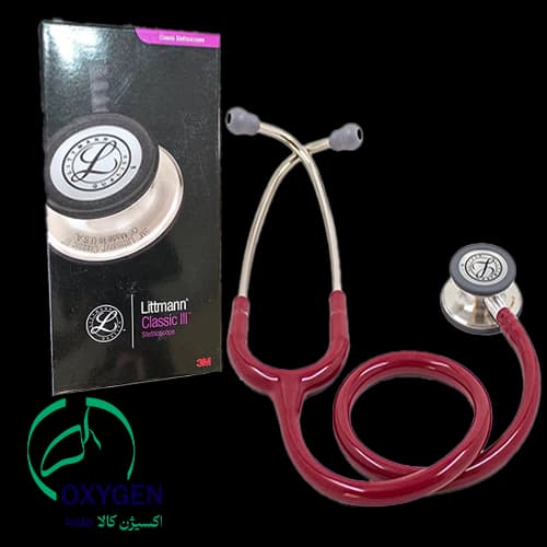گوشی پزشکی لیتمن کلاسیک 3 زرشکی استیل 5627 (اصلی) بالیبل اصالت