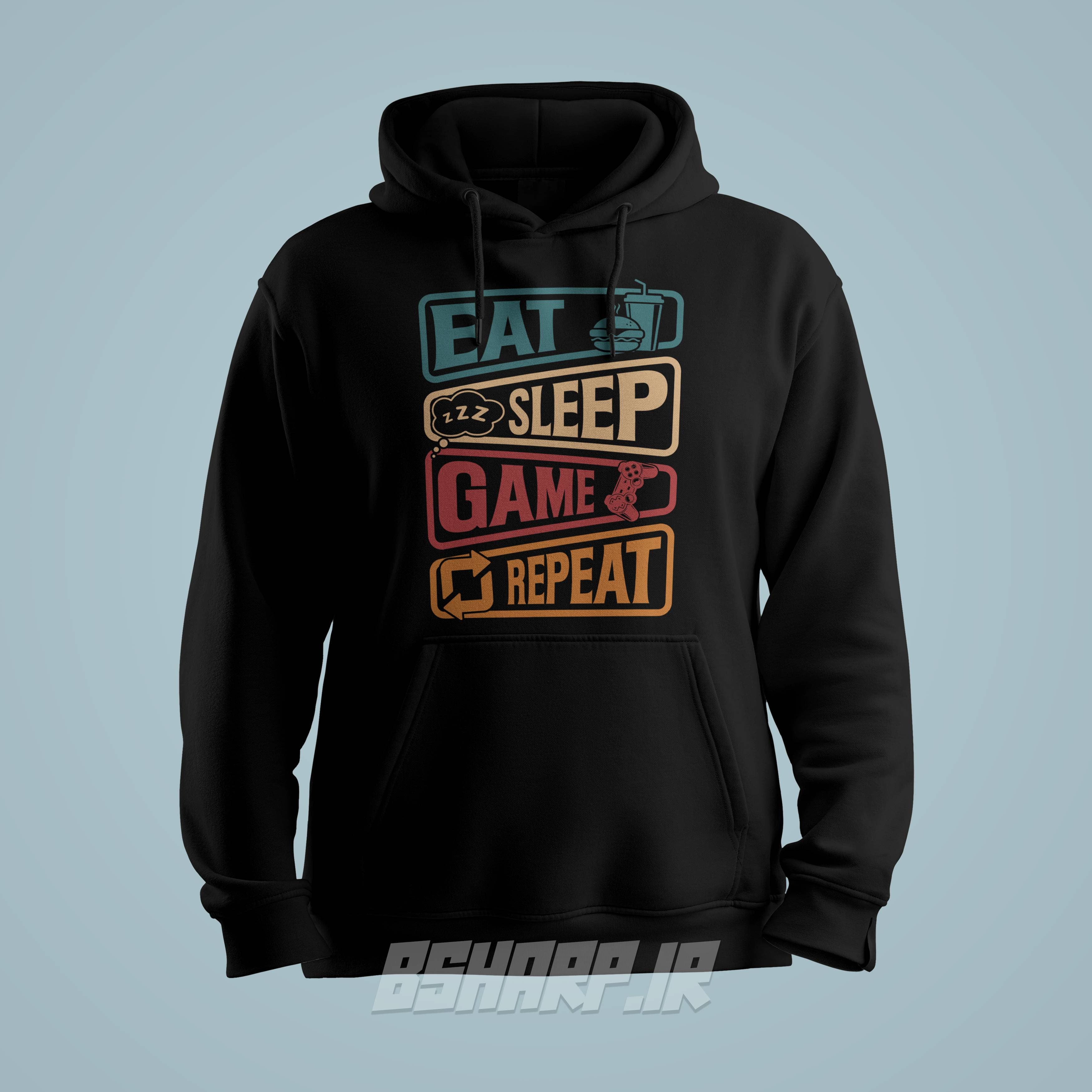 هودی Gamer طرح EAT SLEEP GAME REPEAT