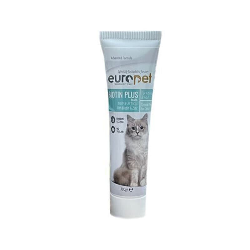 خمیر بیوتین گربه یوروپت Europet Cat Biotin Plus وزن 100 گرم
