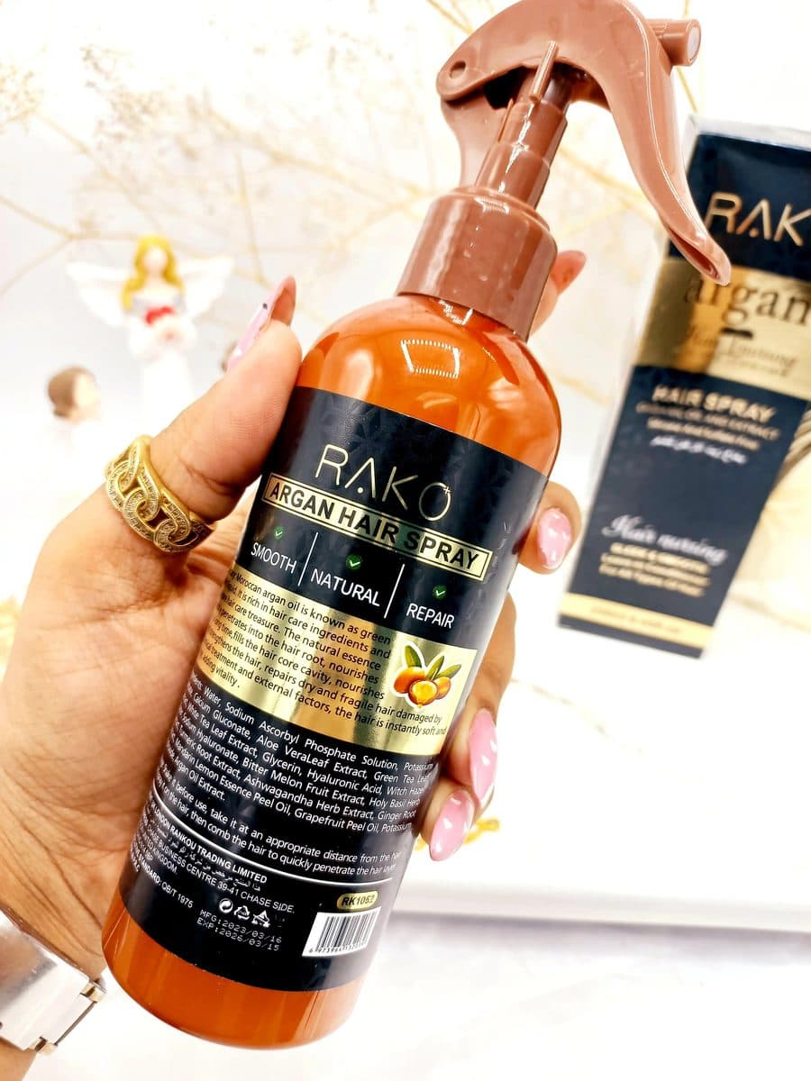 اسپری و سرم مو دو فاز مدل روغن آرگان حجم 250 میل برند راکو RAKO اصلی کد RK1052 — تصویر ۴