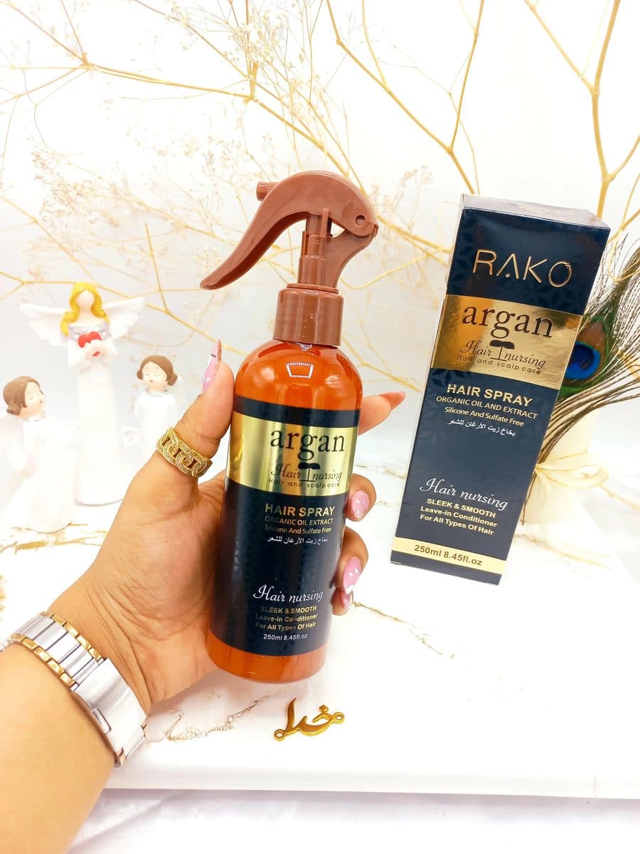 اسپری و سرم مو دو فاز مدل روغن آرگان حجم 250 میل برند راکو RAKO اصلی کد RK1052 — تصویر ۳