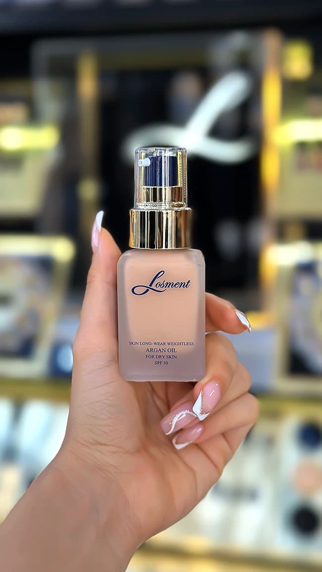 کرم پودر پمپی لوسمنت SPF30 حاوی روغن آرگان و آلوئه ورا (Losment) – 35 میل — تصویر ۲