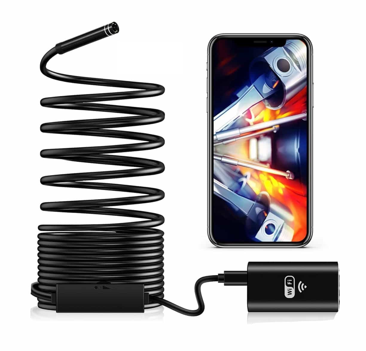 دوربین اندوسکوپی 10 متری شلنگی وایفای لنز حرفه ای مدل M5PRO
