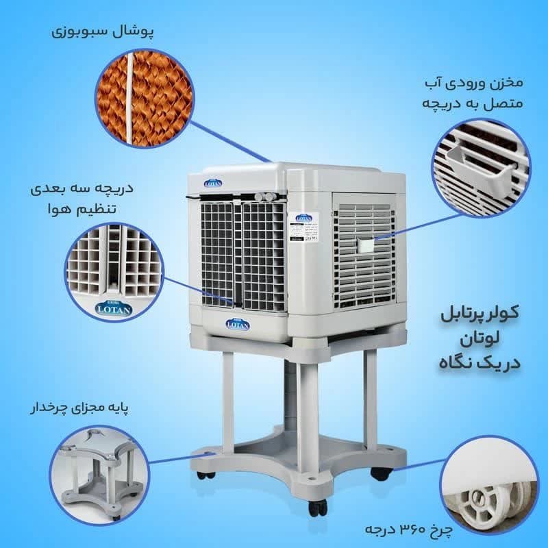 کولر آبی پرتابل سلولزی جنرال لوتان 3000 — تصویر ۴