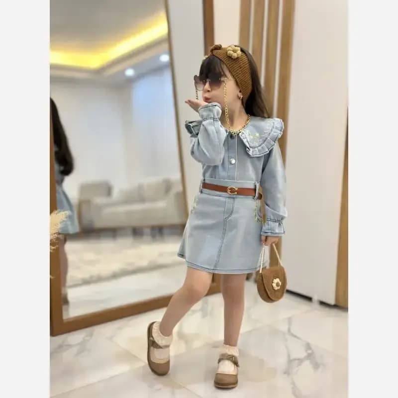 ست چهار تیکه مازراتی دخترانه مدل الماس شامل بلوز تاپ و دامن — تصویر ۷
