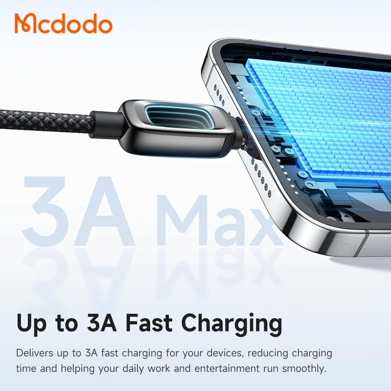 کابل شارژ لایتنینگ 3آمپر مک دودو Mcdodo Cab Vision 3A 1.2m CA-0360 — تصویر ۳