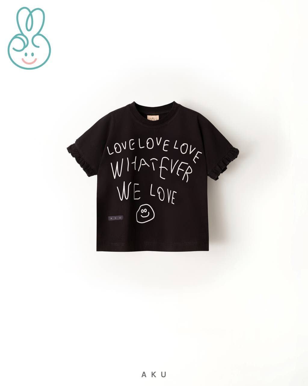 تیشرت بچگانه مشکی love love برند آکو AKU
