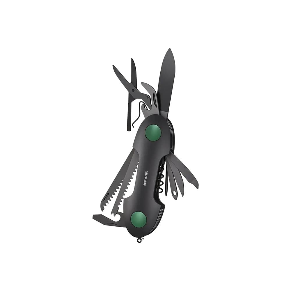 ابزار چندکاره کمپینگ گرین لاین مدل GMT14A ا Green Lion 14-In-1 Multi Tool Key Chain Knife GN14N1MTOL
