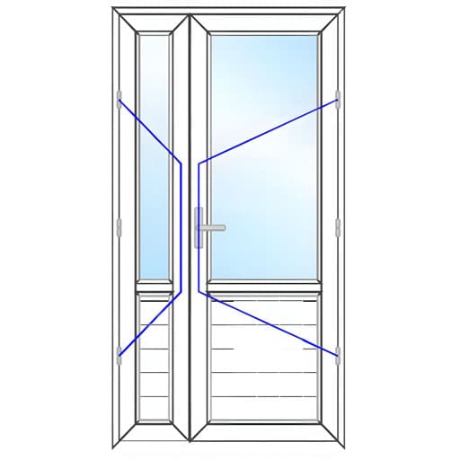 درب UPVC ابعاد 2200*1200