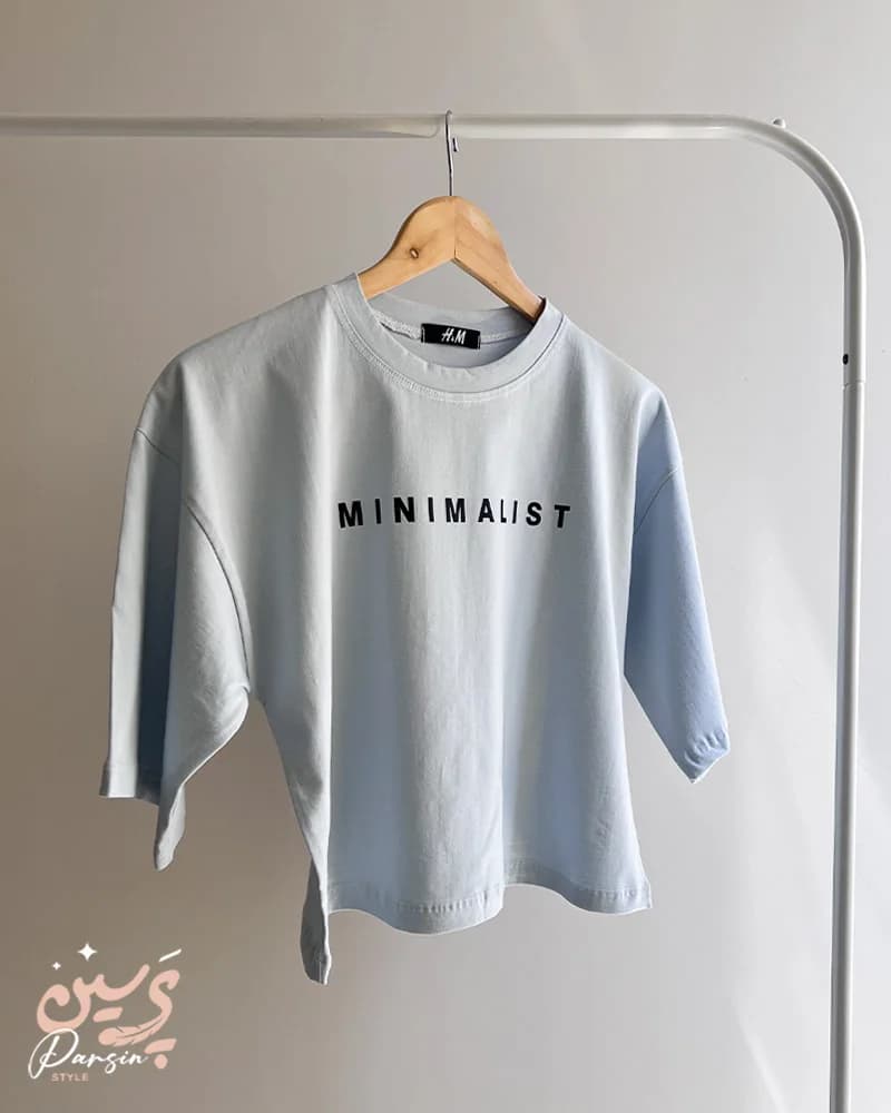 تیشرت کراپ زنانه MINIMALIST نخ پنبه | باکسی و آزاد — تصویر ۶