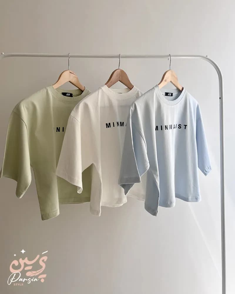 تیشرت کراپ زنانه MINIMALIST نخ پنبه | باکسی و آزاد — تصویر ۵
