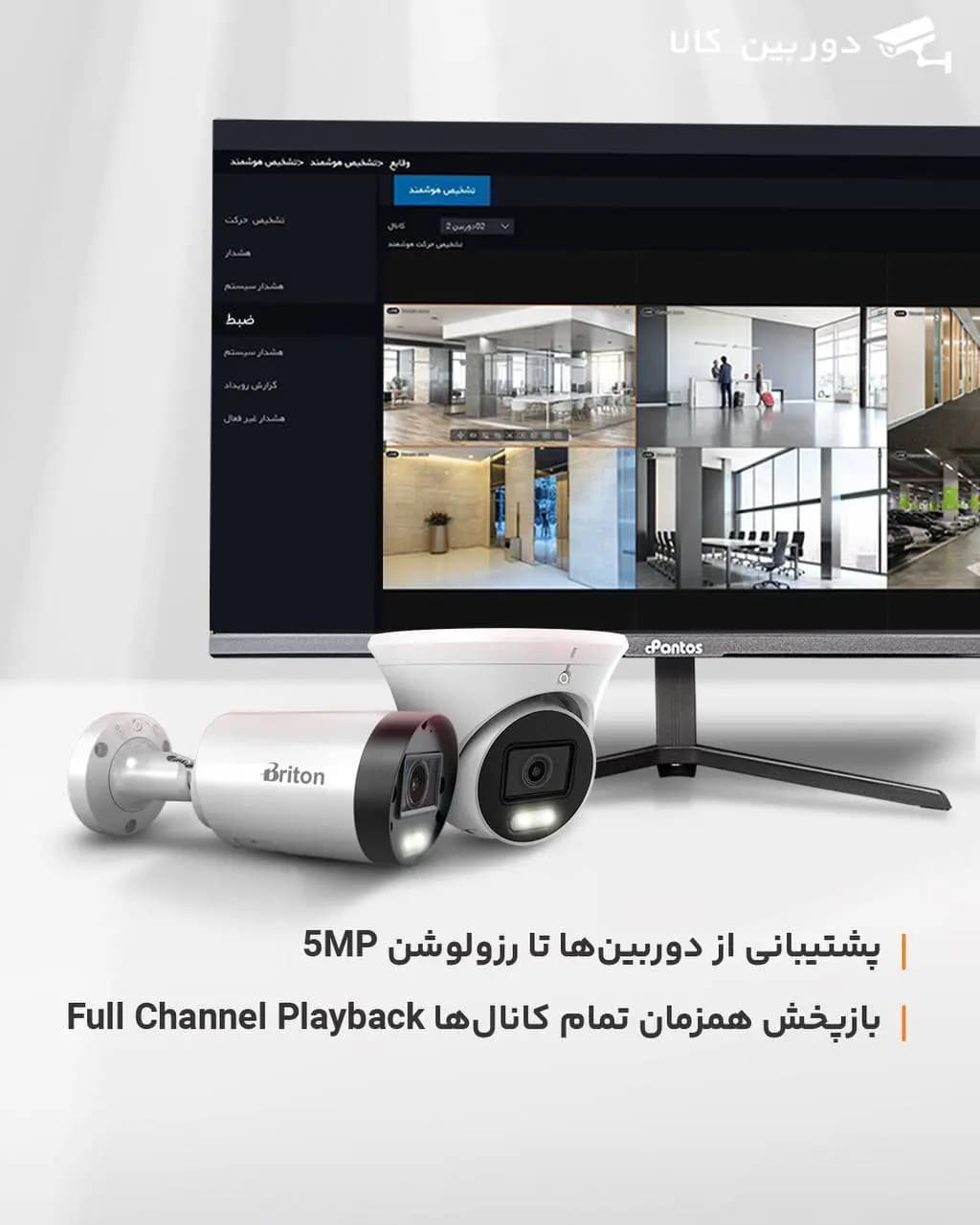 دستگاه ضبط دوربین مداربسته برایتون 8کانال UVR-7TAA08HX-D54G — تصویر ۳