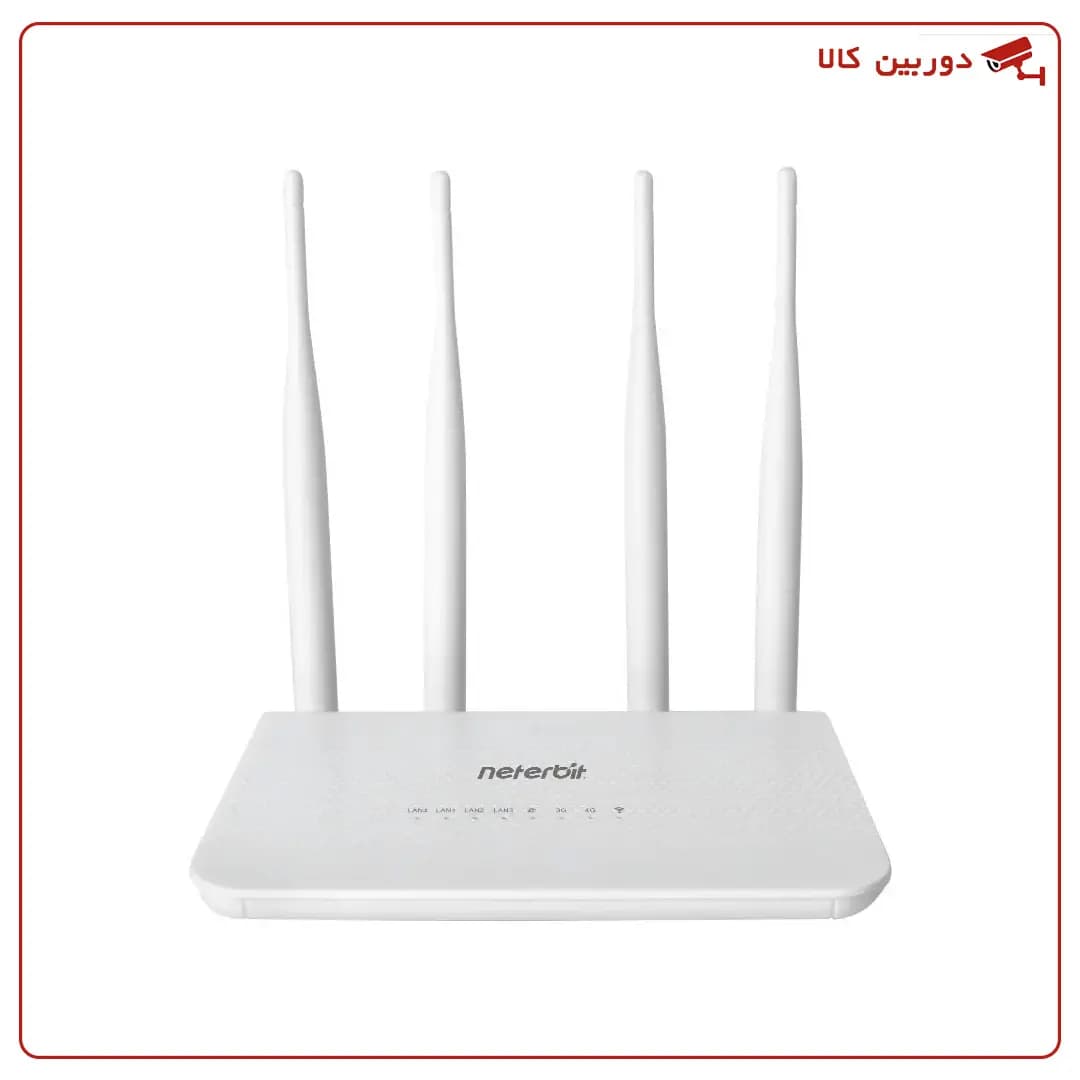 روتر 4G LTE نتربیت NW-431F | اینترنت سیمکارتی 150Mbps، وایفای 300Mbps، 4 پورت LAN و 4 آنتن خارجی — تصویر ۳