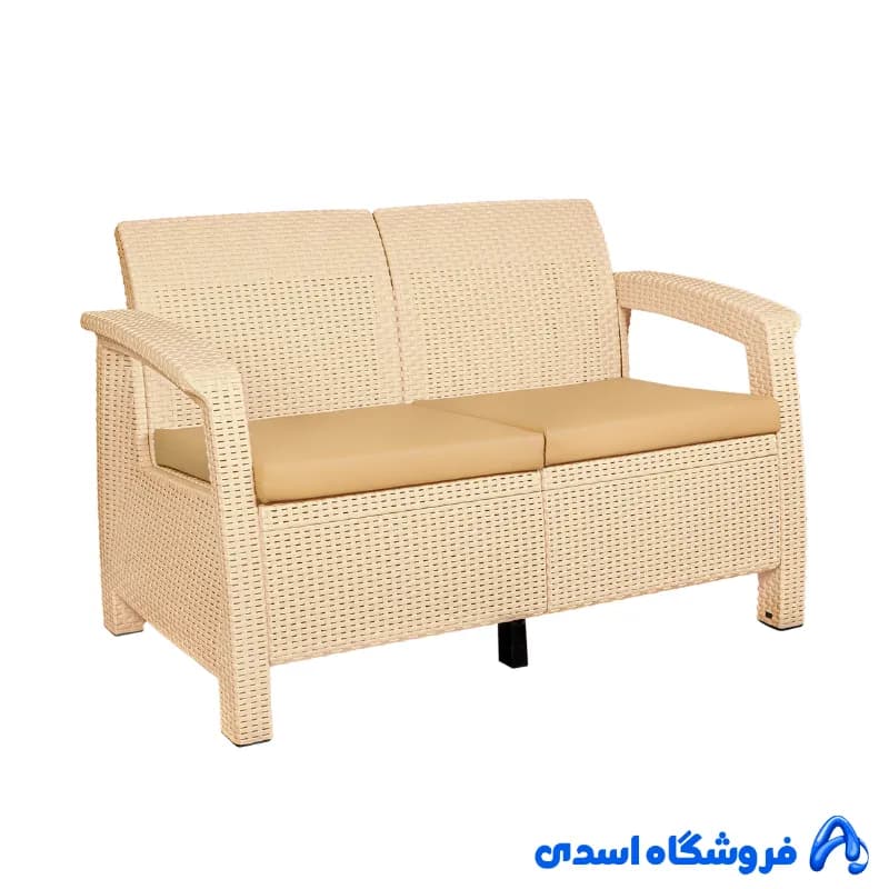 مبل باغی و ویلایی دو نفره بابل مدل حصیری — تصویر ۴