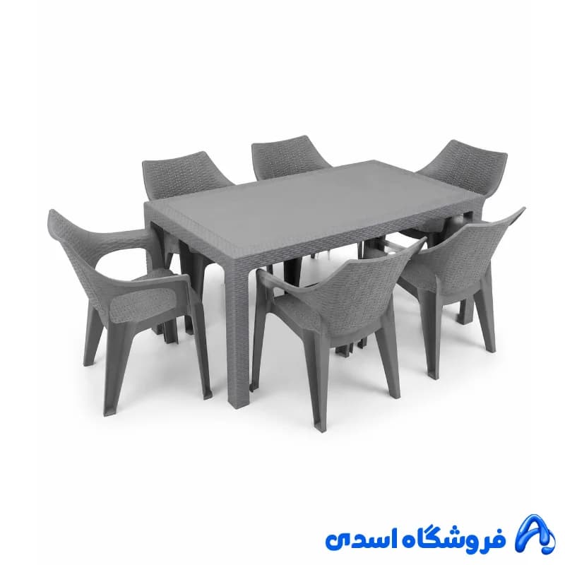 میز و صندلی 6 نفره پلیمری مدل آریانا