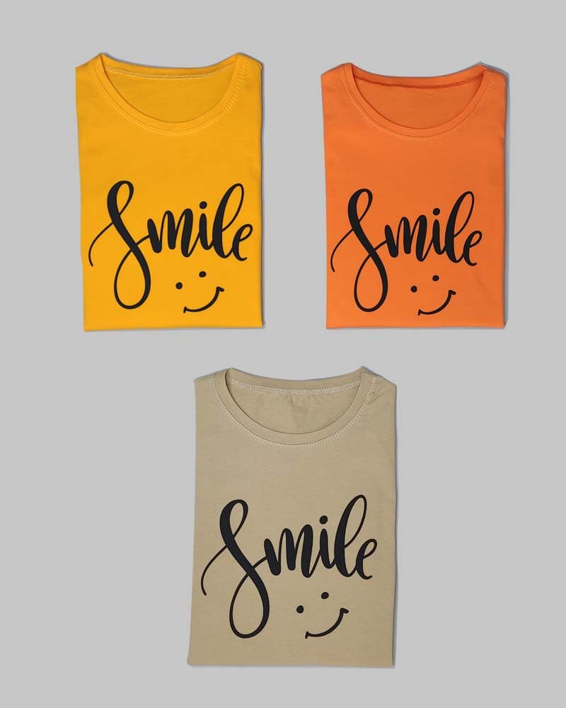 تیشرت کراپ پنبه طرح لبخند Smile — تصویر ۶