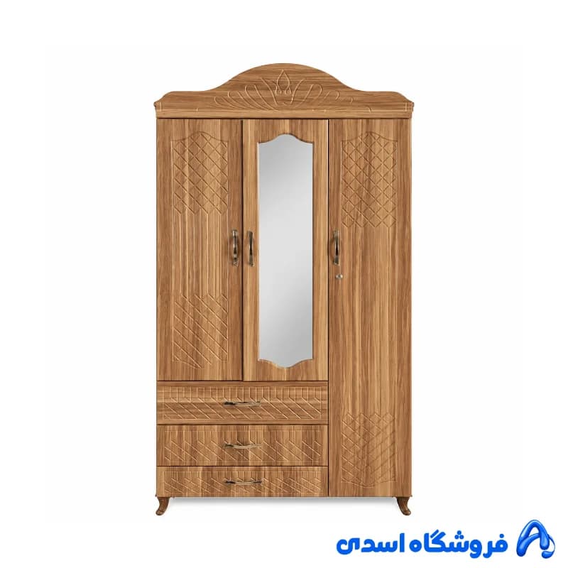 کمد سه درب آیینه دار کد 6188 — تصویر ۲
