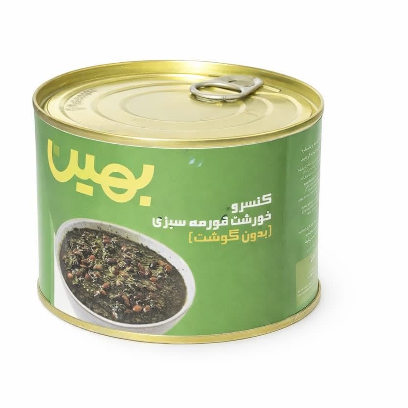 کنسرو قرمه سبزی بدون گوشت بهین — تصویر ۲