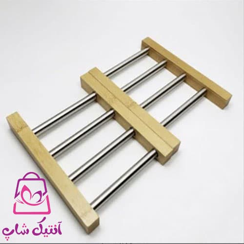 زیر قابلمه کشویی چوب و فلز