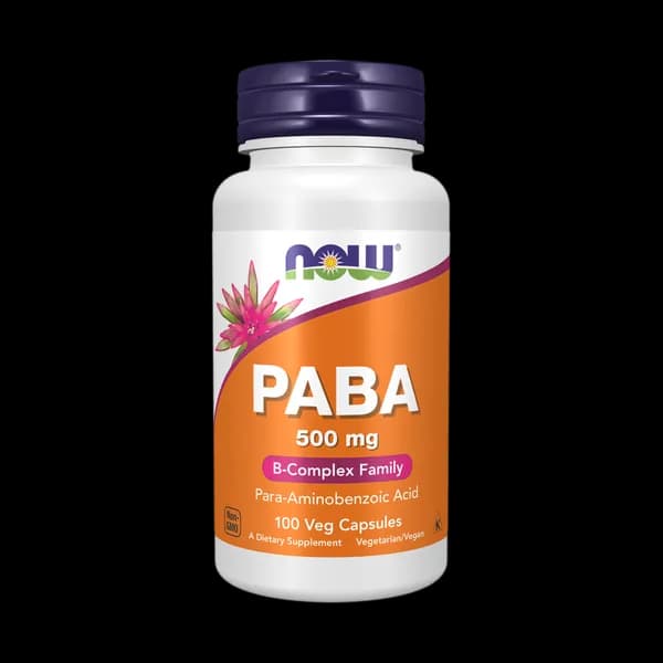 NOW Foods PABA 500mg 100 Veg Capsules — تصویر ۲