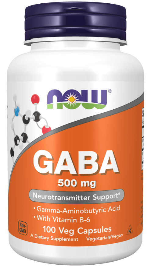 NOW Foods GABA 500 mg Veg 100 Capsules