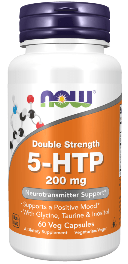 NOW Foods 5-HTP, Double Strength 200 mg Veg 60 Capsules