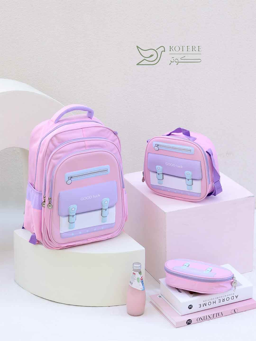 ست کوله پشتی و کیف ظرف غذا و جامدادی کد 5055 — تصویر ۴