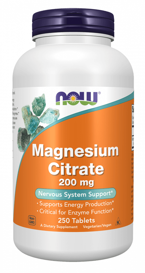 NOW Foods Magnesium Citrate 200 mg 250 Tablets