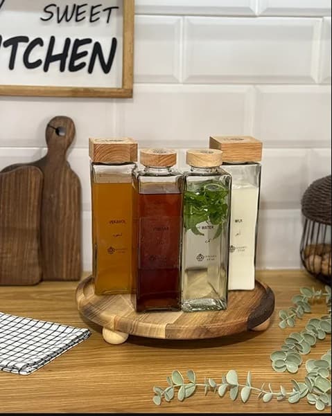 بطری شیشه ای درب چوبی — تصویر ۳