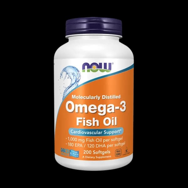 قرص سافت ژل امگا 3 روغن ماهی ناو فودز بسته 200 عددی (NOW Foods Omega 3 Fish Oil Molecularly Distilled 200 Softgels)
