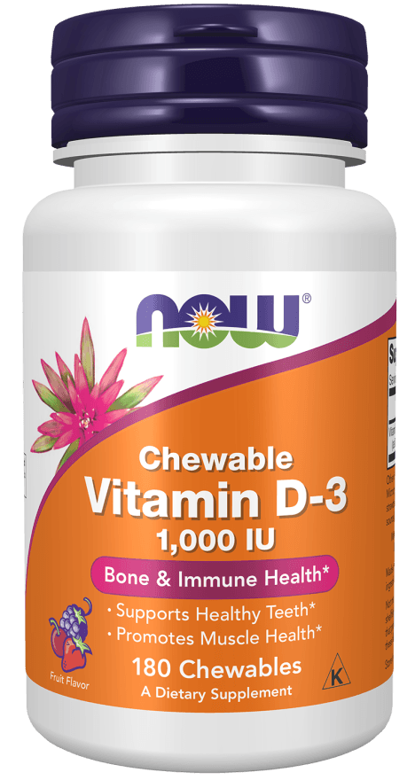 NOW Foods Vitamin D-3 1,000 IU 180 Chewables