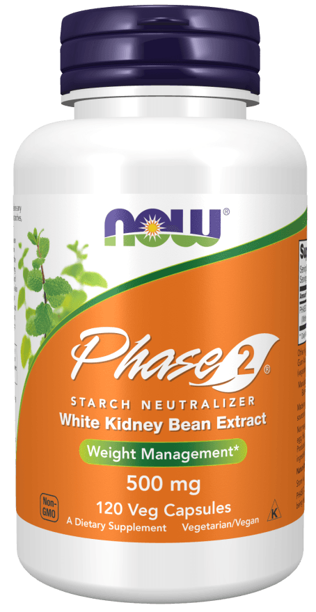 NOW Foods Phase 2 Starch Neutralizer 500mg Veg 120 Capsules