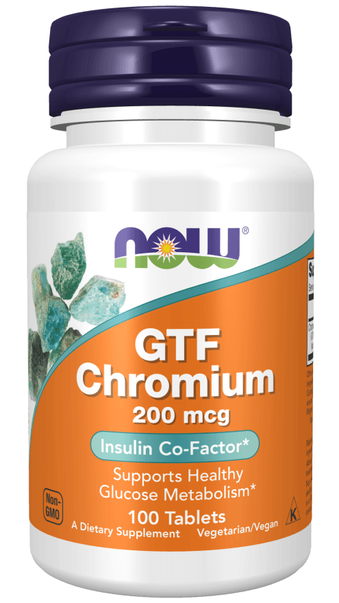 NOW Foods GTF Chromium 200mcg 100 Tablets