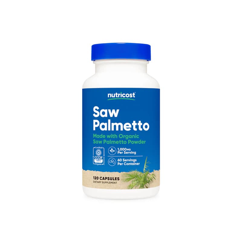 Nutricost Saw Palmetto (Made With Organic Saw Palmetto) 1000mg 120 Capsules (500mg per Capsule)