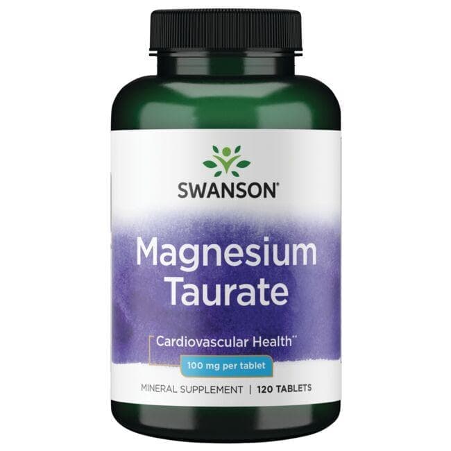 قرص منیزیم تائورات (آمینواسید تائورین) 100 میلی گرم سوانسون بسته 120 عددی (Swanson Premium Magnesium Taurate 100 mg 120 Tablets)